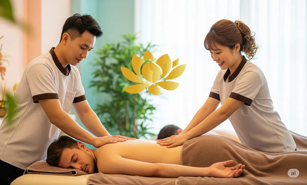 Four Hands Massage Therapy. Two Massage Therapists.