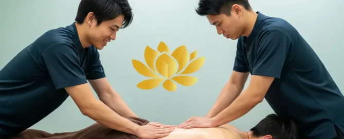 Twin Massage. Two Male Massage Therapists