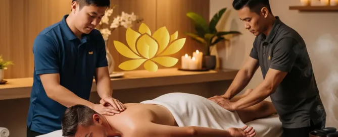 Twin Massage, Two Male Therapists, Home Service