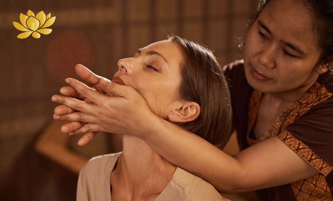 Massage Therapist Doing Thai Massage